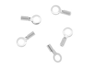 Cord Ends, Crimp Beads with Loop 2x1.7mm, Sterling Silver (10 Pieces) Cord Ends, Crimp Beads with Loop 2x1.7mm, Sterling Silver (10 Pieces)