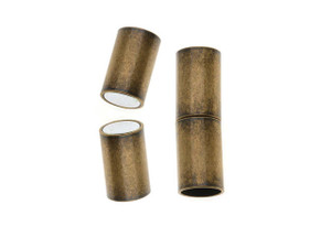 Clearance - Was $2.49 - Magnetic Clasps, Tube Cord Ends Fits 6.2mm Cord, Antiqued Brass (1 Set) Clearance - Was $2.49 - Magnetic Clasps, Tube Cord Ends Fits 6.2mm Cord, Antiqued Brass (1 Set)