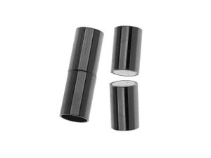 Magnetic Clasps, Tube Cord Ends Fits 6.2mm Cord, Gun Metal Plated (1 Set) Magnetic Clasps, Tube Cord Ends Fits 6.2mm Cord, Gun Metal Plated (1 Set)