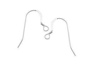 Earring Findings, V-Style Ear Wire Hooks with Loop 44.5mm Long 19