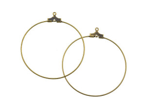 Earring Findings, Hoop Earrings with Loop 40mm Diameter, Antiqued Brass (12 pieces) Earring Findings, Hoop Earrings with Loop 40mm Diameter, Antiqued Brass (12 pieces)