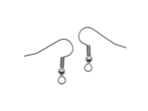 Earring Hooks, w/ Ball and Loop 19mm, Hypo-Allergenic Surgical Steel