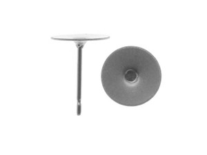 Earring Findings, Post with 8mm Glue On Pad, Surgical Steel (12 Pairs) Earring Findings, Post with 8mm Glue On Pad, Surgical Steel (12 Pairs)