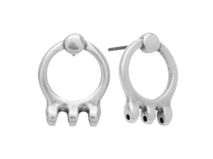 Cymbal Earring Posts for SuperDuo Beads, Farali III, 3-Hole 18x14mm, Antiqued Silver Plated (1 Pair) Cymbal Earring Posts for SuperDuo Beads, Farali III, 3-Hole 18x14mm, Antiqued Silver Plated (1 Pair)