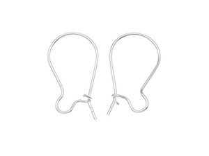 Earring Findings, Hook with Ball & Coil 18mm Long 23 Gauge, Silver Plated  (20 Pieces) — Beadaholique