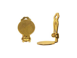 Earring Findings, Clip On Earrings with 15mm Glue On Pad, Gold Plated (3 Pairs) Earring Findings, Clip On Earrings with 15mm Glue On Pad, Gold Plated (3 Pairs)