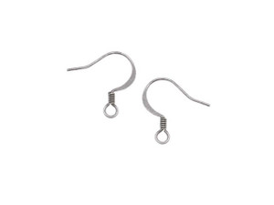 Earring Findings, Fish Hook Ear Wire 15x15mm, Antiqued Silver Plated (25 Pairs) Earring Findings, Fish Hook Ear Wire 15x15mm, Antiqued Silver Plated (25 Pairs)