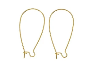 Antiqued Brass 36mm Kidney Ear Wire Hooks (1 Pair)