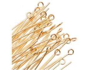 Open Eye Pins, 2 Inches Long and 21 Gauge Thick, 22K Gold Plated (50 Pieces) Open Eye Pins, 2 Inches Long and 21 Gauge Thick, 22K Gold Plated (50 Pieces)