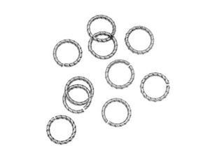 Nunn Design Antiqued Silver Plated Open Jump Rings Twist 8.5mm 17 Gauge (10 pcs)