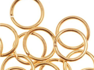 22K Gold Plated Open Jump Rings 5mm 20 Gauge (100)