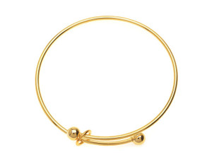 Expandable Charm Bangle Bracelet, Large 2-Ball Add a Charm, 1 Bracelet, Bright Gold Expandable Charm Bangle Bracelet, Large 2-Ball Add a Charm, 1 Bracelet, Bright Gold