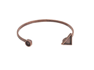 Clearance - Was $14.49 - Nunn Design Cuff Bracelet, Triangle Bezel 15mm/Circle Bezel 8mm, 1 Bracelet, Antiqued Copper Clearance - Was $14.49 - Nunn Design Cuff Bracelet, Triangle Bezel 15mm/Circle Bezel 8mm, 1 Bracelet, Antiqued Copper