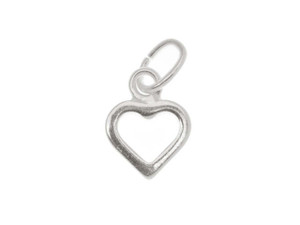 Sterling Silver Sleek Tiny Open Heart Charm 9mm (1 pcs) Sterling Silver Sleek Tiny Open Heart Charm 9mm (1 pcs)