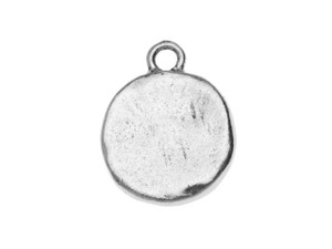 Clearance - Was $5.49 - Flat Tag Charm, Small Hammered Circle 17x13.5mm, Antiqued Silver, by Nunn Design (1 Piece) Clearance - Was $5.49 - Flat Tag Charm, Small Hammered Circle 17x13.5mm, Antiqued Silver, by Nunn Design (1 Piece)
