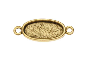 Clearance - Was $2.59 - Bezel Pendant Link, Oval 23.5x9mm, Antiqued Gold, by Nunn Design (1 Piece) Clearance - Was $2.59 - Bezel Pendant Link, Oval 23.5x9mm, Antiqued Gold, by Nunn Design (1 Piece)