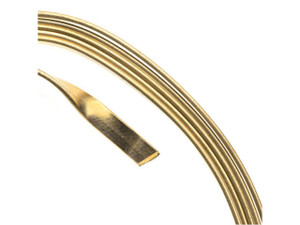 Artistic Wire, Flat Craft Wire 3mm 21 Gauge Thick, 3 Foot Coil, Silver Plated Gold Color Artistic Wire, Flat Craft Wire 3mm 21 Gauge Thick, 3 Foot Coil, Silver Plated Gold Color