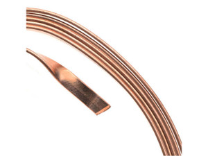 Artistic Wire, Flat Craft Wire 3mm 21 Gauge Thick, 3 Foot Coil, Bare Copper Artistic Wire, Flat Craft Wire 3mm 21 Gauge Thick, 3 Foot Coil, Bare Copper