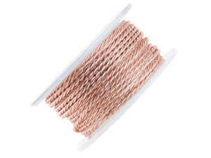 Artistic Wire, Silver Plated Craft Wire 18 Gauge Thick, 4 Yard Spool, Rose Gold Color