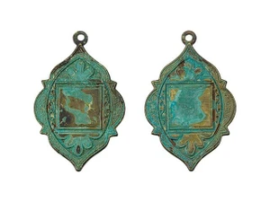 Brass Arabian Drop Pendant with Patina