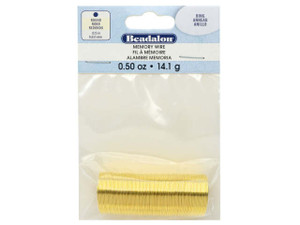 Memory Wire, Ring Round 0.75 Inch Diameter, 95 Loops, Gold Plated Memory Wire, Ring Round 0.75 Inch Diameter, 95 Loops, Gold Plated