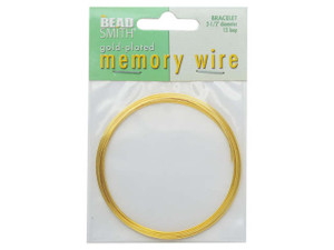 Memory Wire, Bracelet Round Size Small 2 Inch Diameter, 12 Loops, Gold Plated Memory Wire, Bracelet Round Size Small 2 Inch Diameter, 12 Loops, Gold Plated