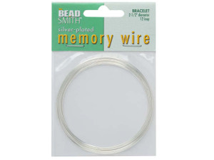 Memory Wire, Bracelet Round Size Large 2.50 Inch Diameter, 12 Loops, Silver Plated Memory Wire, Bracelet Round Size Large 2.50 Inch Diameter, 12 Loops, Silver Plated