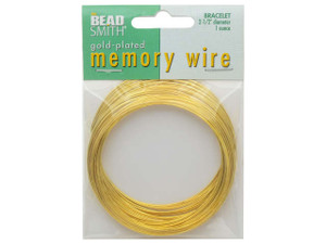 Memory Wire, Bracelet Round Size Large 2.50 Inch Diameter, 63 Loops, Gold Plated Memory Wire, Bracelet Round Size Large 2.50 Inch Diameter, 63 Loops, Gold Plated