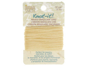 Knot-It Waxed Brazilian Cord, 2-Ply Polyester 0.7mm Thick, Cream (15 Yards) Knot-It Waxed Brazilian Cord, 2-Ply Polyester 0.7mm Thick, Cream (15 Yards)