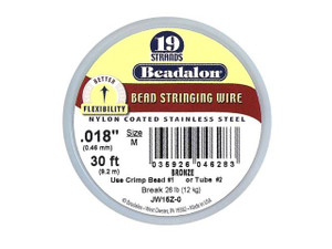 Beadalon Wire Metallic Bronze 19 Strand .018 Inch / 30Ft Beadalon Wire Metallic Bronze 19 Strand .018 Inch / 30Ft