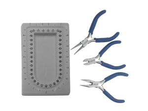 Beadalon 4pc Travel Tool Kit, Includes Chain & Round Nose Pliers / Cutter / Mini Bead Board with Case Beadalon 4pc Travel Tool Kit, Includes Chain & Round Nose Pliers / Cutter / Mini Bead Board with Case
