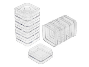 Keeper Squares Storage Container, Square Jars with Lids 1.25x2.3", 10 Containers Keeper Squares Storage Container, Square Jars with Lids 1.25x2.3", 10 Containers