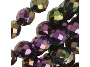 Czech Fire-Polish Glass Beads, Round 8mm, Purple Iris Full-Coat Czech Fire-Polish Glass Beads, Round 8mm, Purple Iris Full-Coat