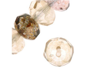 Czech Fire-Polish Glass, Donut Rondelle Beads 8.5x5.5mm Multicolor Luster AB Czech Fire-Polish Glass, Donut Rondelle Beads 8.5x5.5mm Multicolor Luster AB