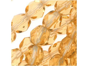 Czech Fire-Polish Glass Beads 6mm Round Light Topaz Czech Fire-Polish Glass Beads 6mm Round Light Topaz