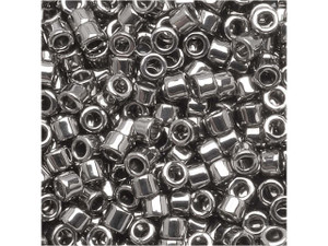 Miyuki Delica Seed Beads, 10/0 Size, Steel Metallic DBM0021 (7.2 Grams)