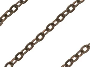 Vintaj Natural Brass Flat Cable Chain, 3mm, by the Foot