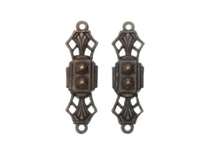 Vintaj Natural Brass, Art Deco Treasured Filigree Connector 24x7mm (2 Pieces)