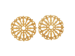Vintaj Vogue Embellishments, Filigree Medallion 17.5mm, Raw Brass (2 Pieces) Vintaj Vogue Embellishments, Filigree Medallion 17.5mm, Raw Brass (2 Pieces)