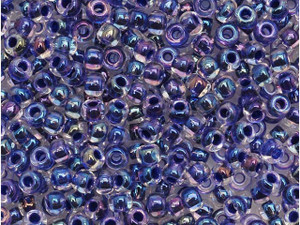 Toho 11/0 Round Seed Bead Rainbow Crystal/Tanzanite Lined, 2.5-Inch Tube Toho 11/0 Round Seed Bead Rainbow Crystal/Tanzanite Lined, 2.5-Inch Tube