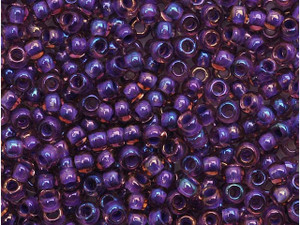 Toho 11/0 Round Seed Bead Rainbow Rosaline/Opaque Purple Lined, 2.5-Inch Tube Toho 11/0 Round Seed Bead Rainbow Rosaline/Opaque Purple Lined, 2.5-Inch Tube