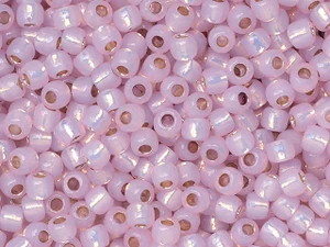 Toho 11/0 Round Seed Bead PermaFinish Silver Lined Milky Light Amethyst, 2.5-Inch Tube
