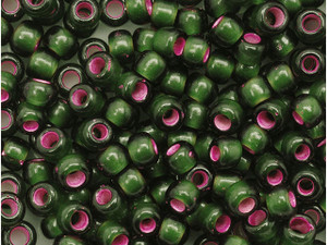 Toho 8/0 Round Seed Bead Silver Lined Frosted Olivine Pink Lined, 2.5-Inch Tube Toho 8/0 Round Seed Bead Silver Lined Frosted Olivine Pink Lined, 2.5-Inch Tube