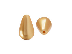 Preciosa Crystal Nacre Pearl, Pear 10x6mm, Gold (1 Piece) Preciosa Crystal Nacre Pearl, Pear 10x6mm, Gold (1 Piece)
