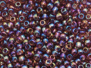 TOHO Bead Round Size 11/0 Trans Rainbow Med Amethyst - 2.5 Inch Tube