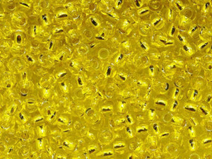 TOHO Bead Round Size 11/0 Silver Lined Lemon - 2.5 Inch Tube TOHO Bead Round Size 11/0 Silver Lined Lemon - 2.5 Inch Tube