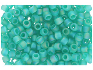 TOHO Bead Round Size 8/0 Trans Rainbow Frosted Dark Peridot - 2.5 Inch Tube TOHO Bead Round Size 8/0 Trans Rainbow Frosted Dark Peridot - 2.5 Inch Tube