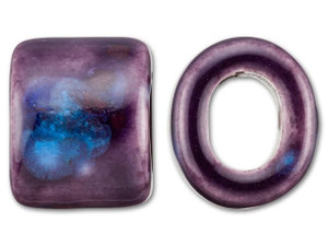 Clay River Designs Porcelain Medium Slider Bead - Royal Purple Clay River Designs Porcelain Medium Slider Bead - Royal Purple