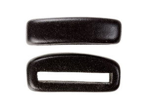 Clay River Designs Thin Black Flat Leather Slider Bead Clay River Designs Thin Black Flat Leather Slider Bead