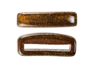 Clay River Designs Thin Brown Flat Leather Slider Bead Clay River Designs Thin Brown Flat Leather Slider Bead